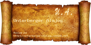 Unterberger Alajos névjegykártya